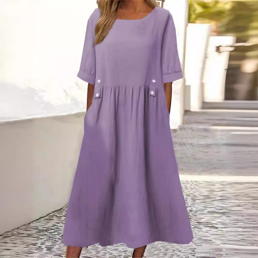 Sommerkleid aus Baumwolle und Leinen