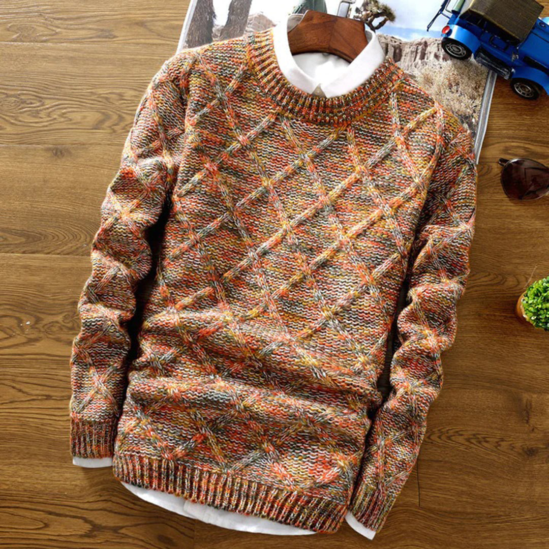 Strickpullover mit Rundhalsausschnitt für Herren