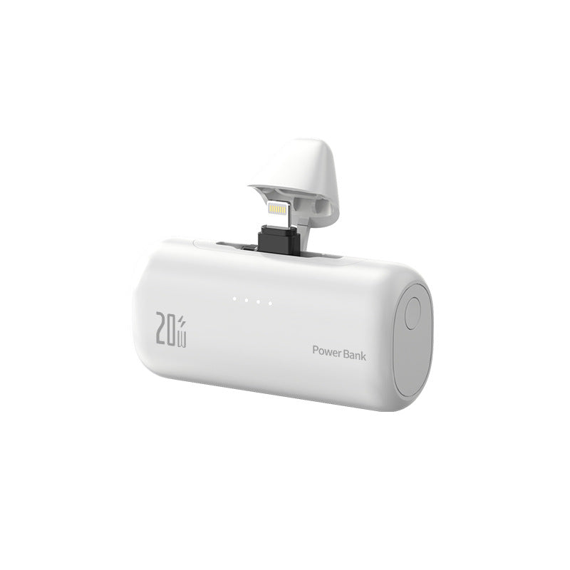 Tragbare Powerbank mit integriertem Lightning-Anschluss und Schnellladefunktion