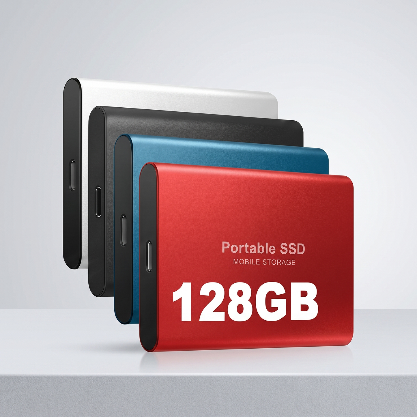 Ultraschnelle externe SSD | Tragbare 128-GB-Festplatte im kompakten Design | Langlebiges Aluminiumgehäuse für hochleistungsfähigen Speicherplatz