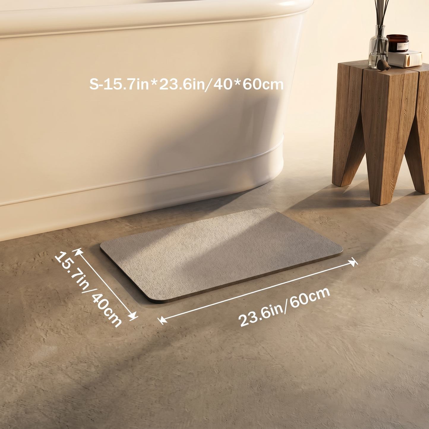 Umweltfreundliche Kieselgur-Badematte | Schnelltrocknendes, rutschfestes Design