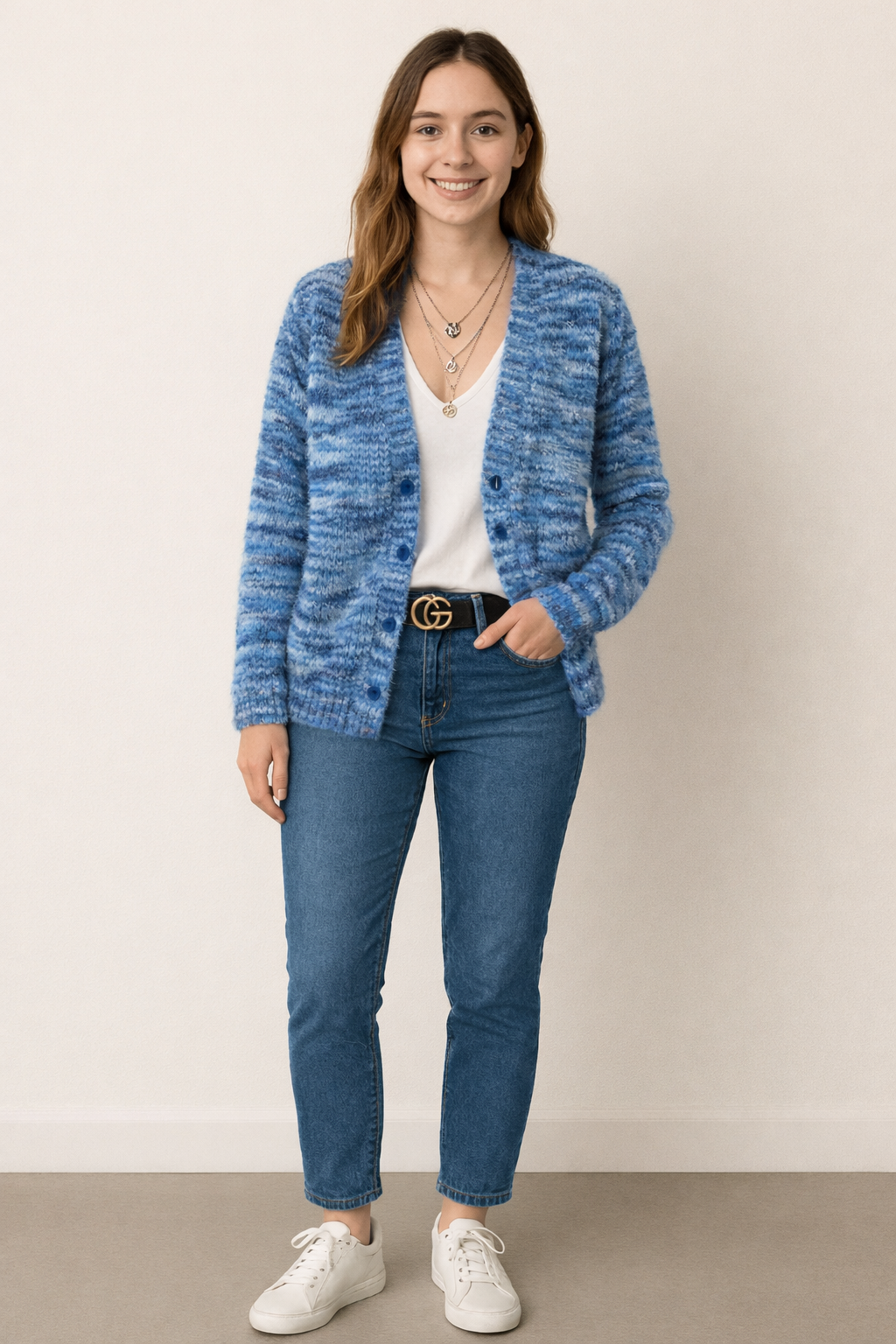 Verschlusslose Strickjacke für Damen