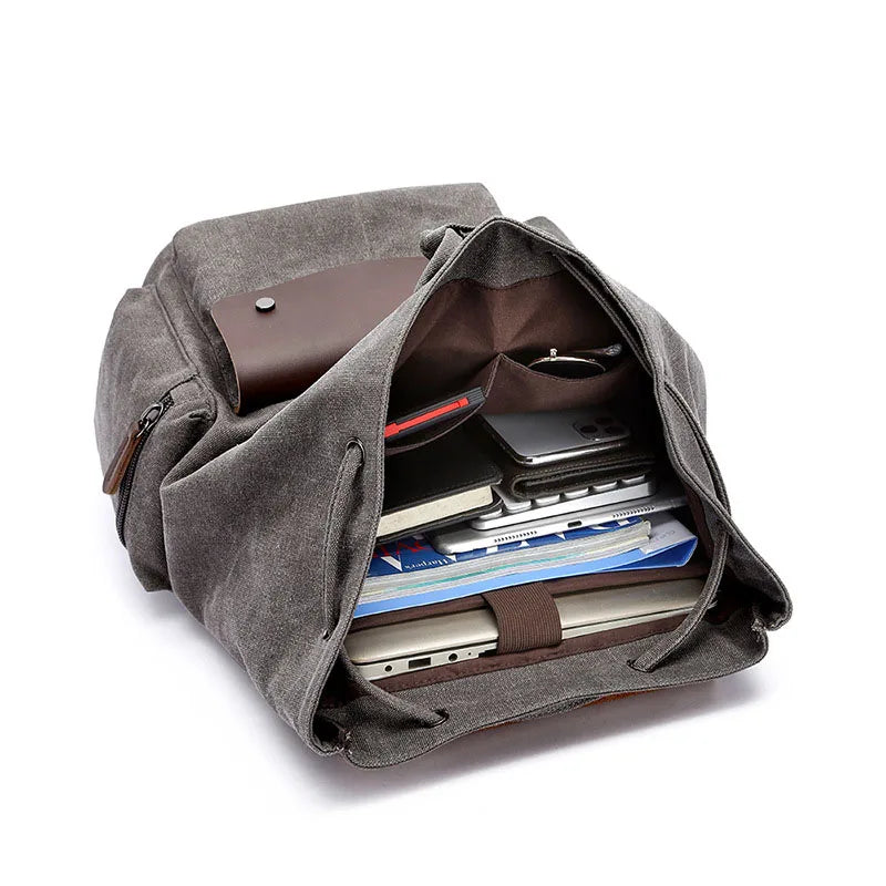 Vintage-Abenteuer-Tagesrucksack aus Canvas für den täglichen Gebrauch