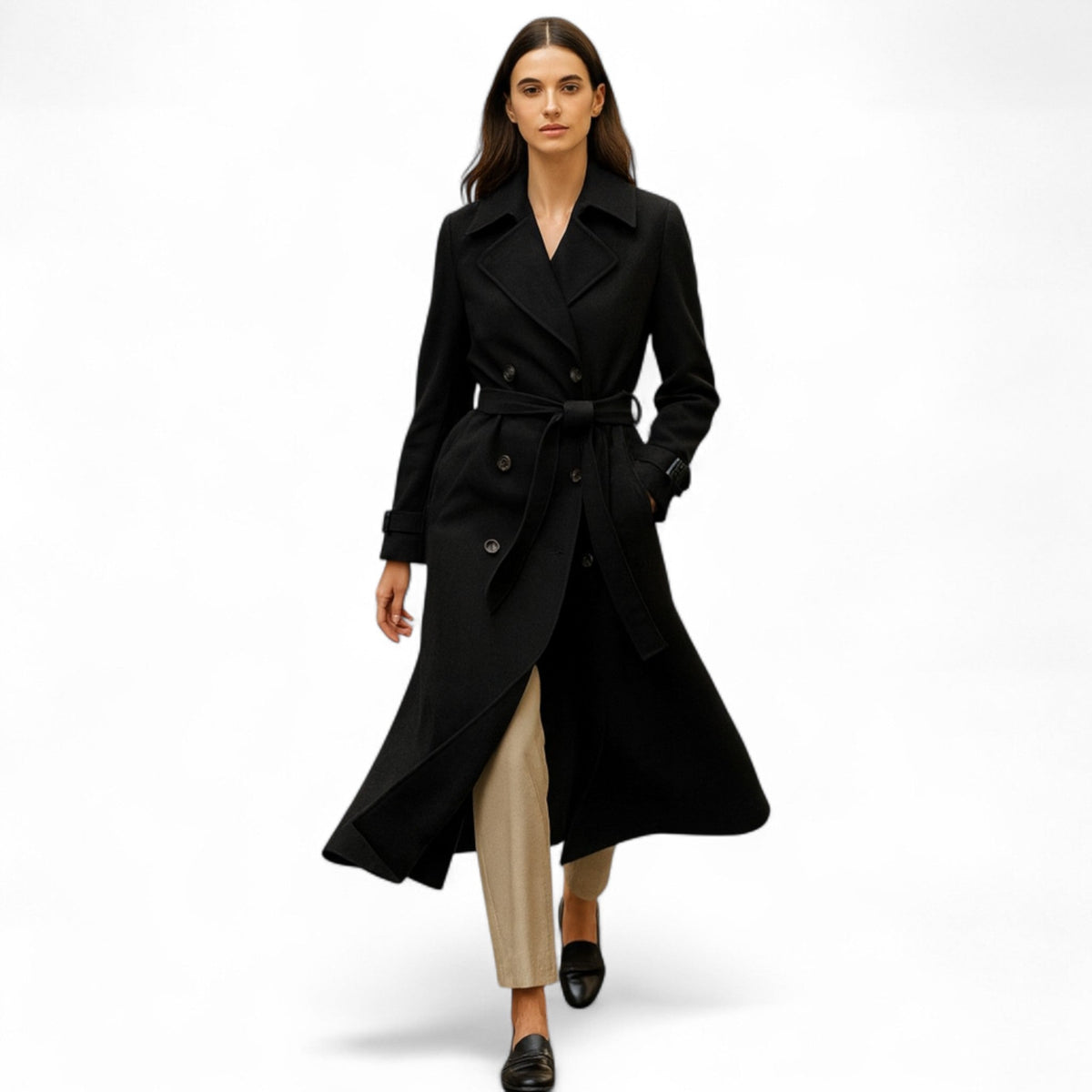 Vintage-Trenchcoat für Damen mit ikonischem, modernem Schnitt