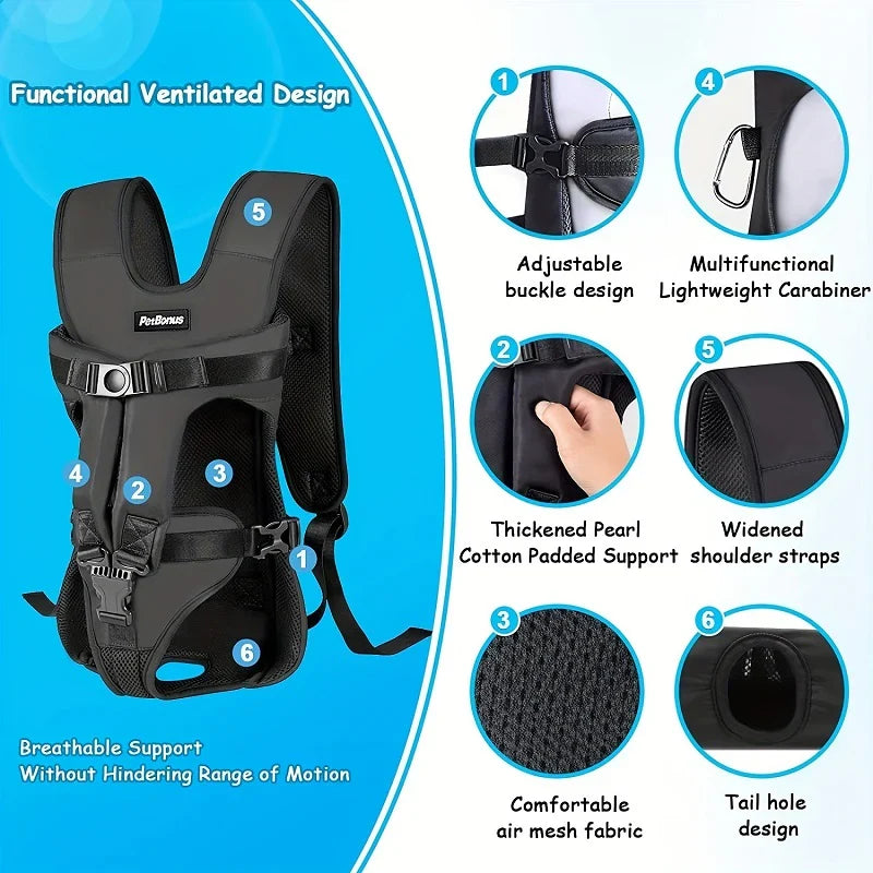 Vorwärtsgerichteter Hunde-Tragerucksack für Outdoor-Abenteuer
