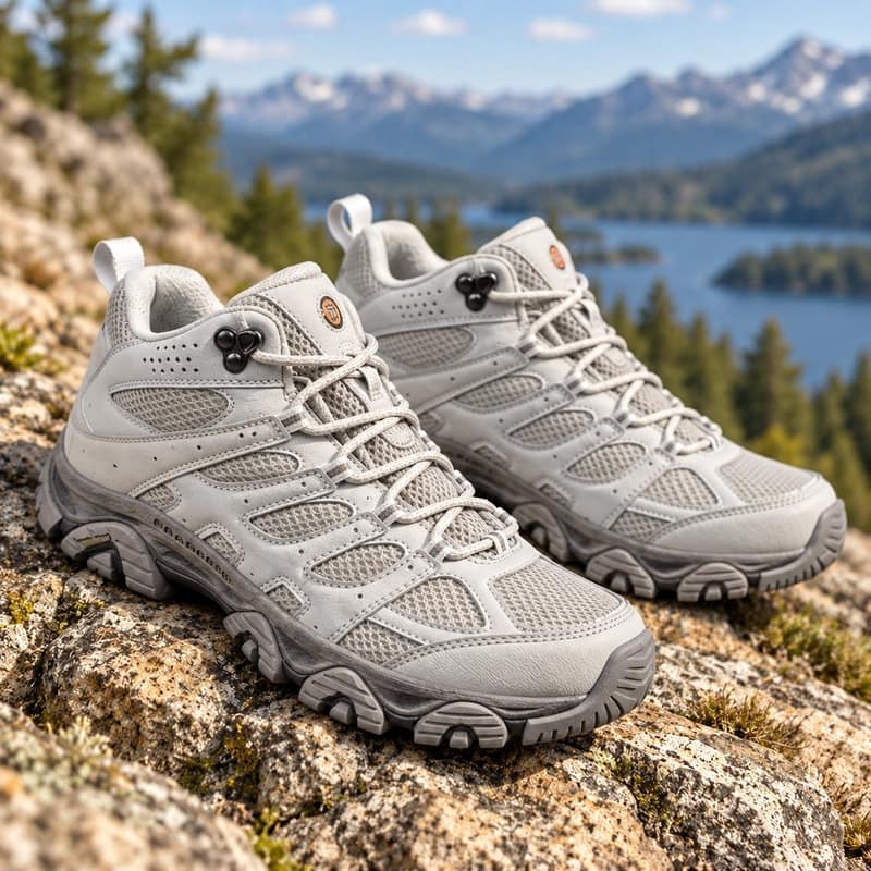 Wanderschuhe mit griffiger Sohle und Mesh