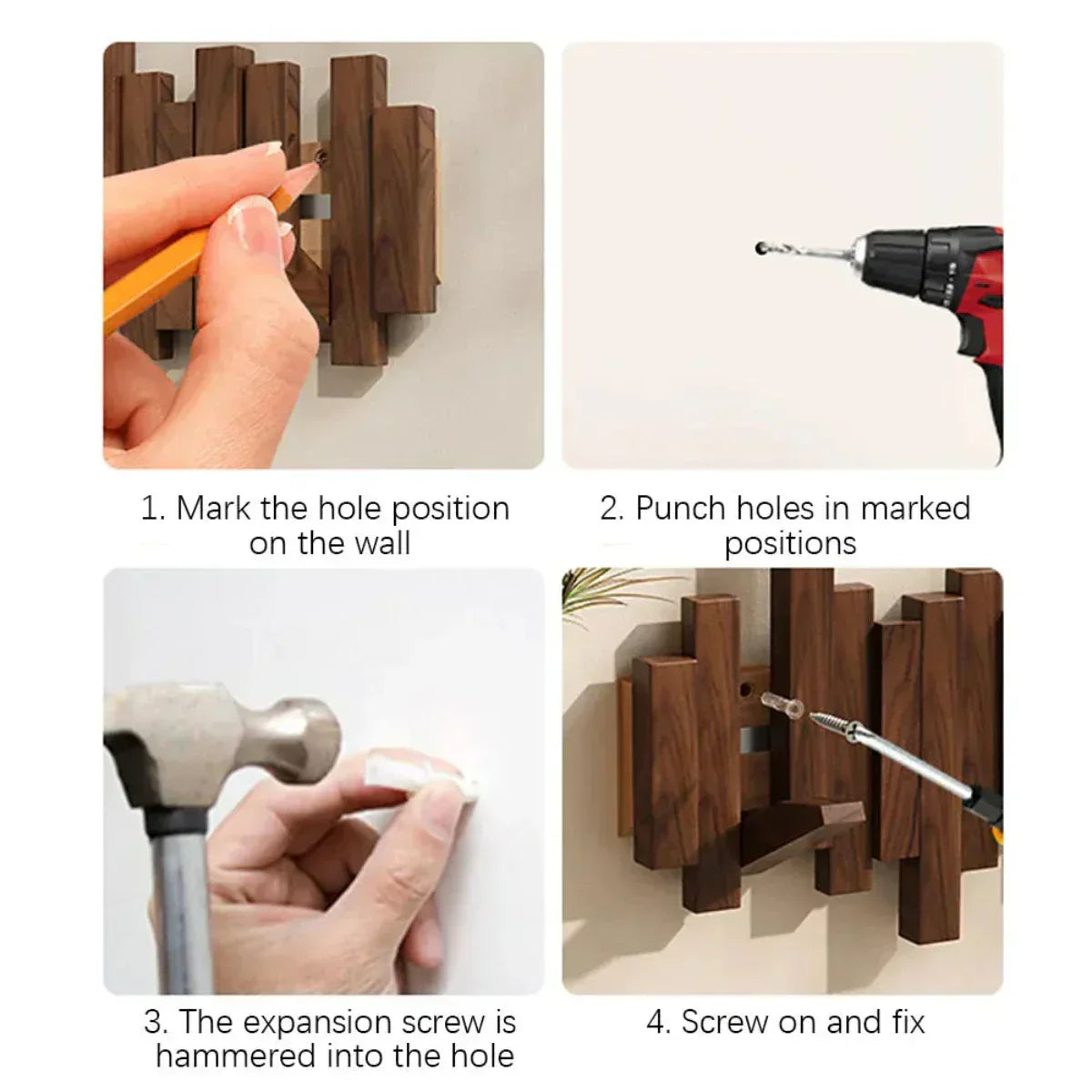 Wandhaken aus Holz im Klavier-Design