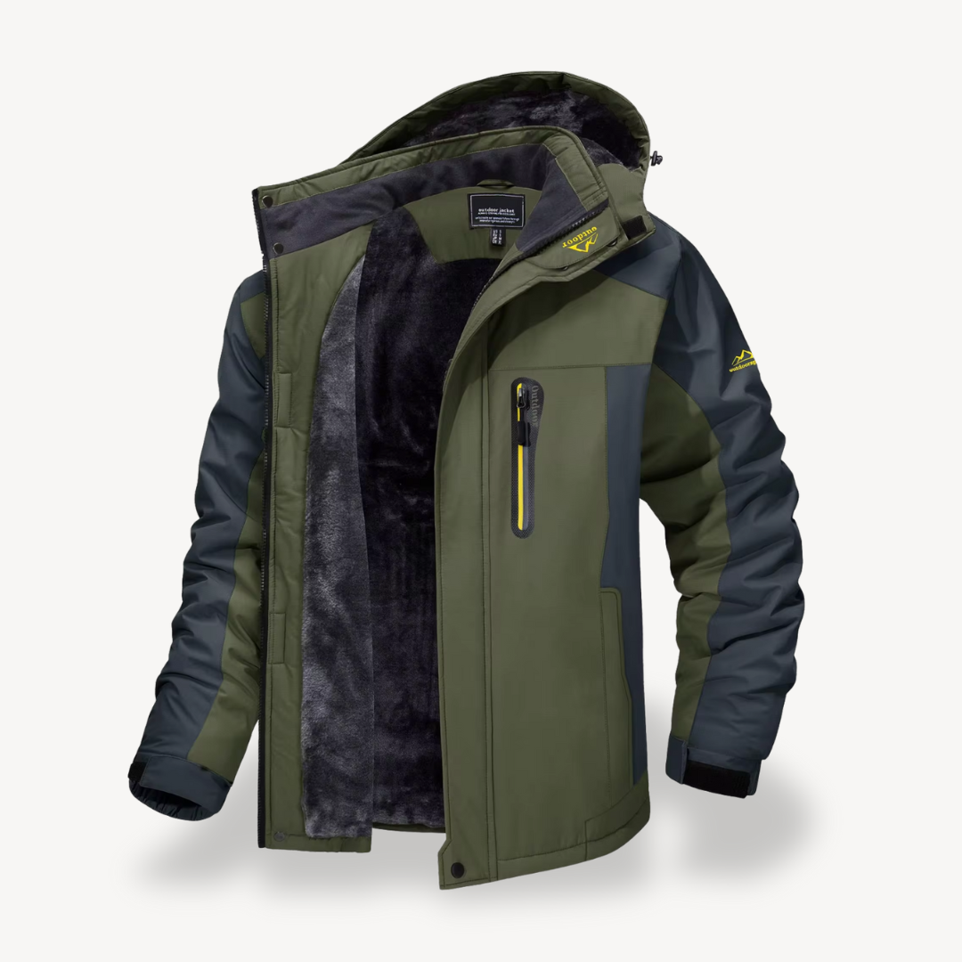 Wasserdichte Outdoor-Winterjacke für Herren mit Fleecefutter