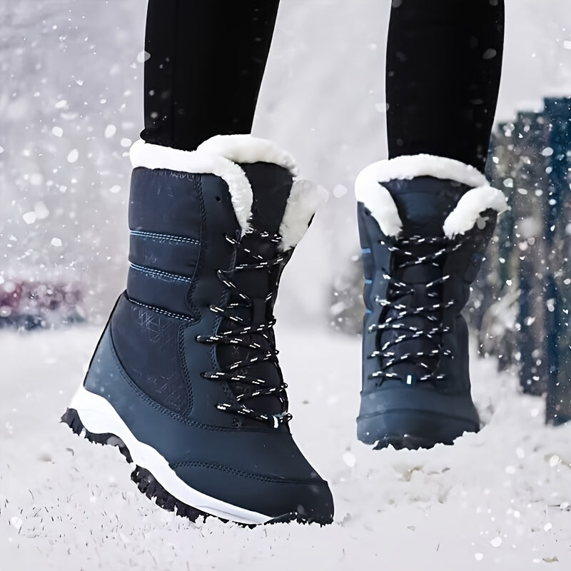 Wasserdichte und rutschfeste, gefütterte Winterstiefel für Damen