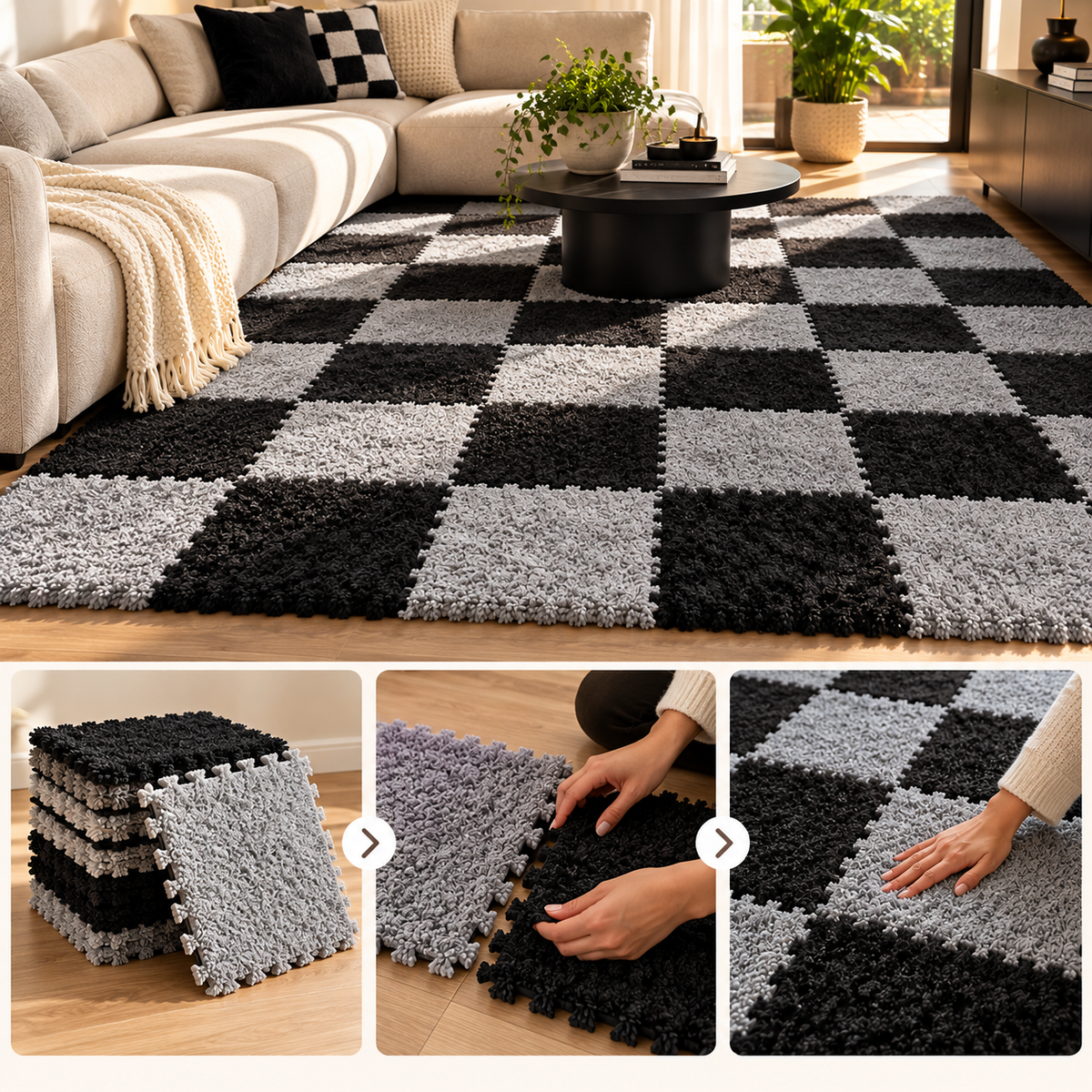 Weiche modulare Puzzlematte für jeden Raum