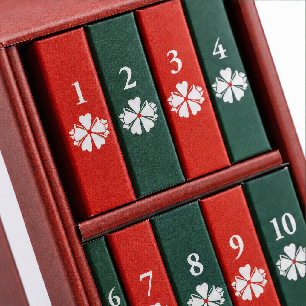 Weihnachts-Adventskalender mit Miniatur-Büchern