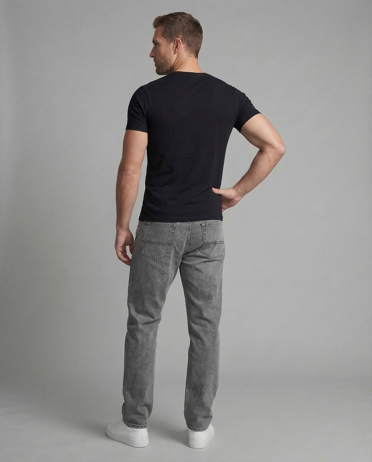 Weite Herren-Vintage-Jeans mit tiefem Schritt