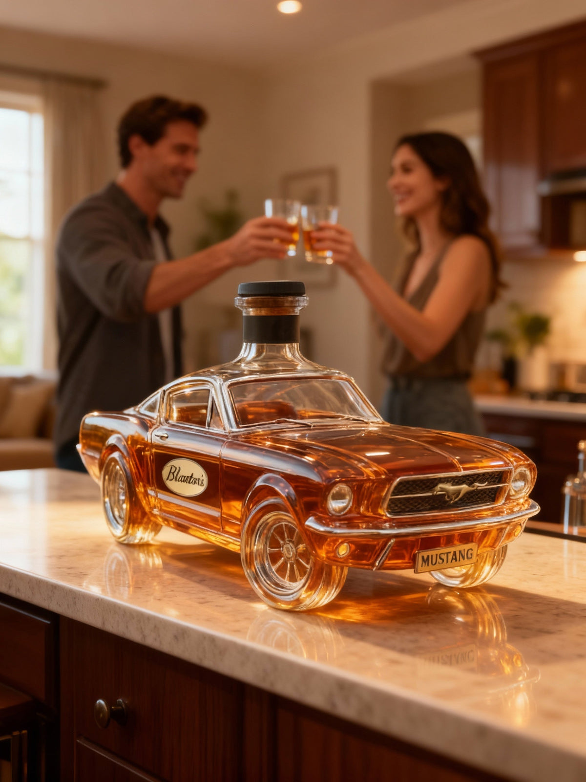 Whiskykaraffe in Mustang-Autoform