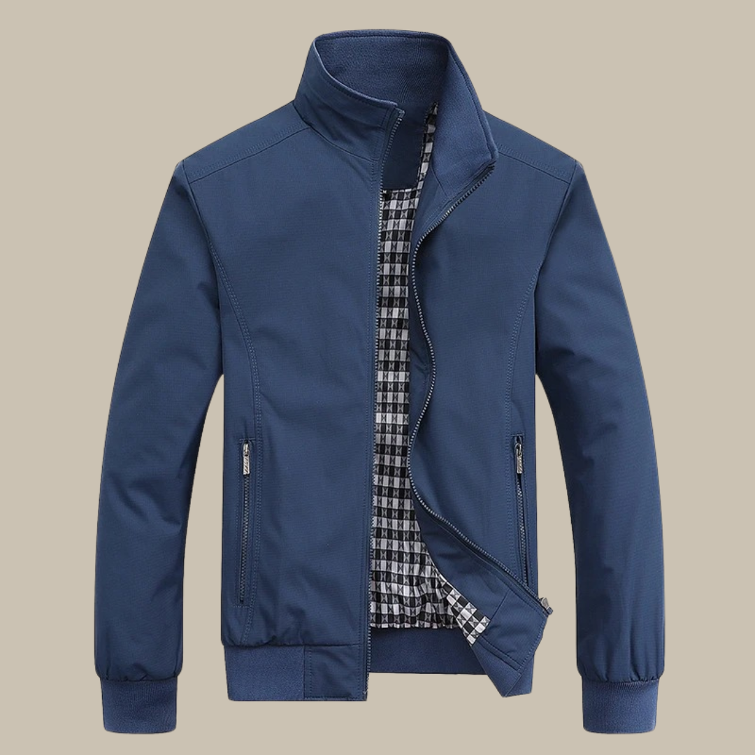 Windabweisende Herrenjacke im minimalistischen Design mit weichem Futter
