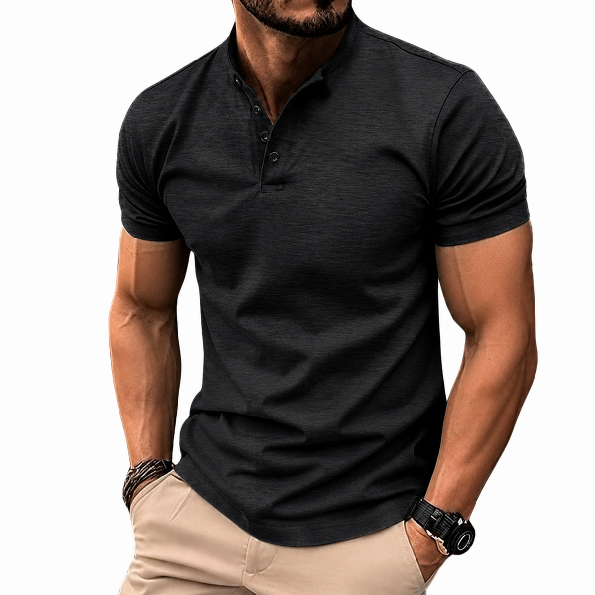 Zeitloses Herren-Kurzarm-Poloshirt aus Baumwolle für hohen Tragekomfort