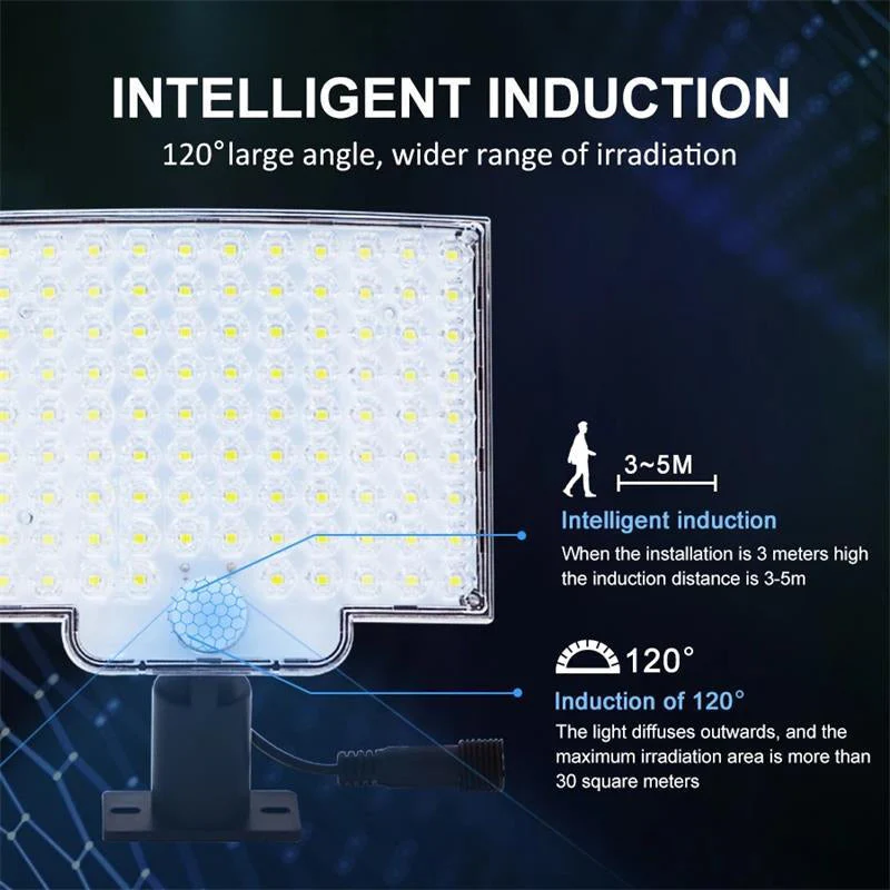 106-LED-Solar-Außenleuchte mit Bewegungsmelder