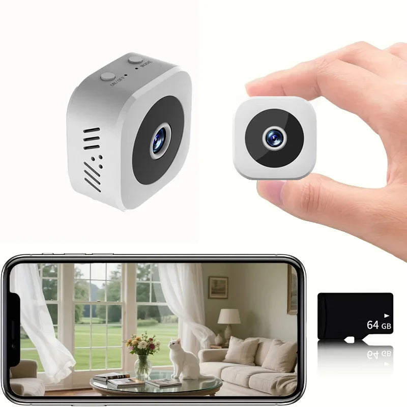 1080P Mini-Sicherheitskamera mit WLAN und Nachtsicht – Kabellose Überwachung mit Bewegungserkennung