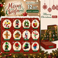 12-Tage-Weihnachts-Countdown mit Mini-Anhängern, Blind-Box-Set aus Bausteinen