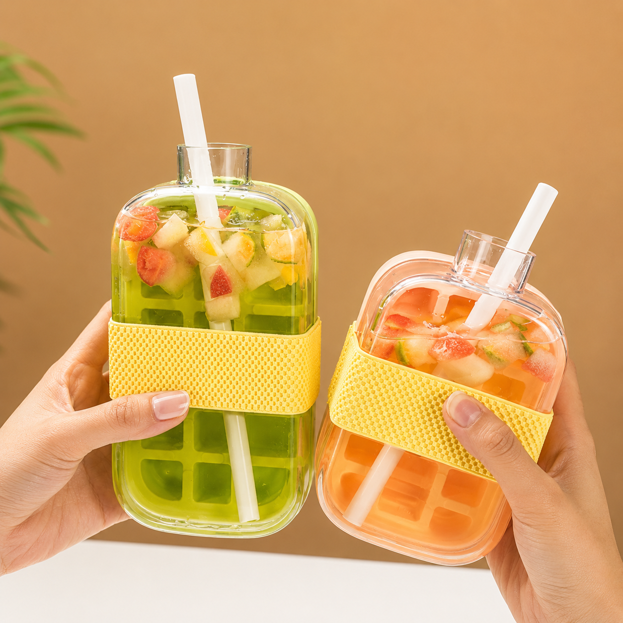 2-In-1-Eiswürfelflasche — Auffüllen, Einfrieren & Drücken