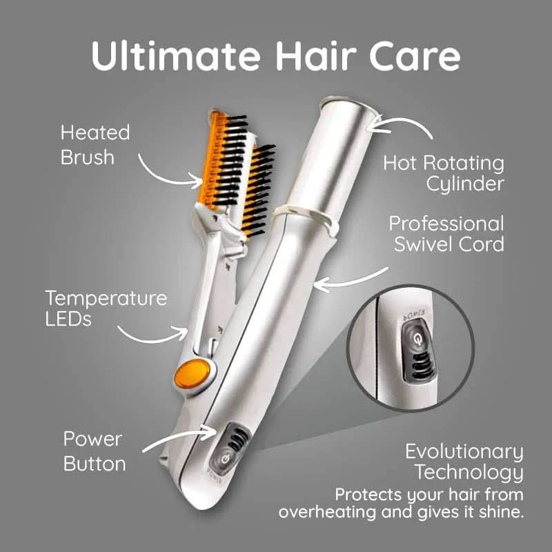 2-In-1 rotierende Haarbürste - Styling & Glätten - Wiederaufladbares Design