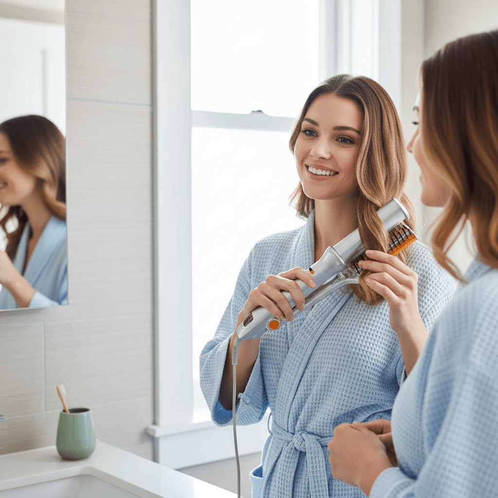 2-In-1 rotierende Haarbürste - Styling & Glätten - Wiederaufladbares Design