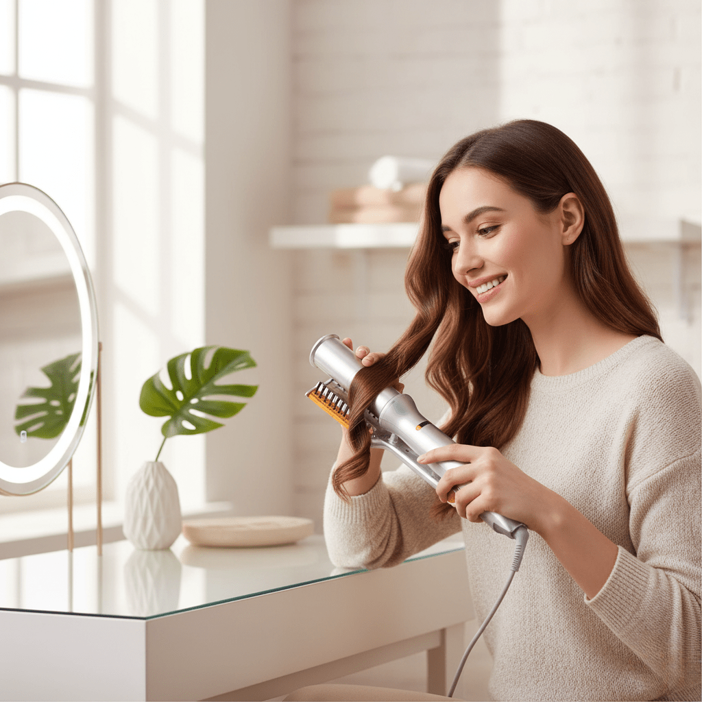 2-In-1 rotierende Haarbürste - Styling & Glätten - Wiederaufladbares Design
