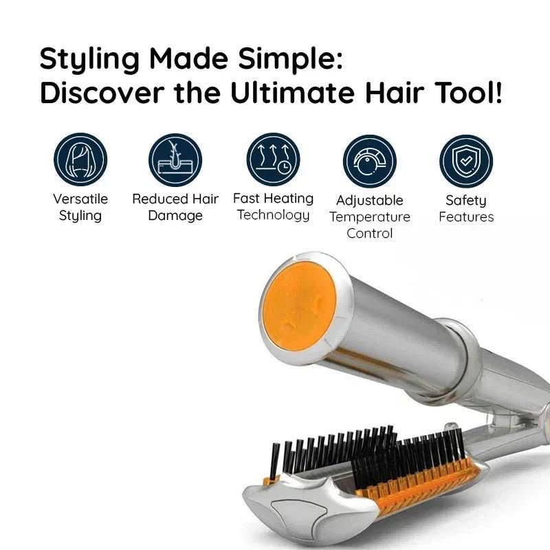 2-In-1 rotierende Haarbürste - Styling & Glätten - Wiederaufladbares Design