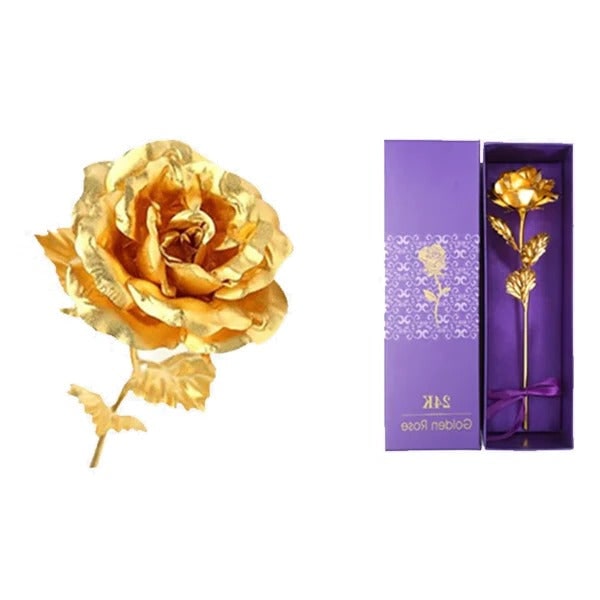 24-Karat-vergoldete Rose in Geschenkbox zu Weihnachten