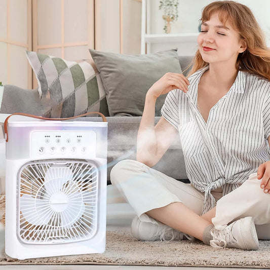 3-In-1-Luftkühler und Luftbefeuchter – tragbar, einstellbare Gebläsegeschwindigkeiten, ideal für Schlafzimmer, Büros und kleine Räume