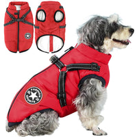 3-In-1-Winterjacke für Hunde – Warm, wasserdicht, winddicht mit integriertem Geschirr