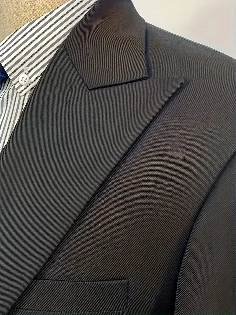 3-teiliger Slim-Fit-Herrenanzug mit zweireihiger Weste