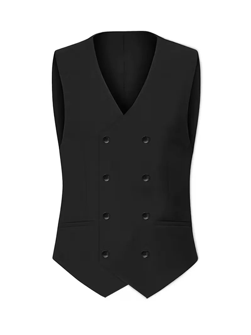 3-teiliger Slim-Fit-Herrenanzug mit zweireihiger Weste