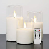 3-teiliges LED-Kerzenset mit Fernbedienung – ideal für Weihnachten, Hochzeiten & Geburtstage