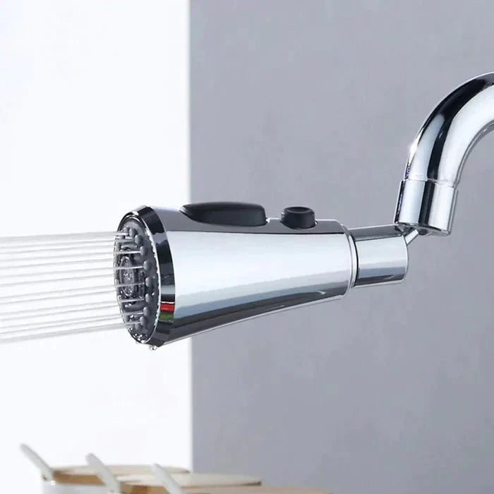 360° drehbarer Wasserhahnaufsatz mit 3 Strahlarten für müheloses Reinigen