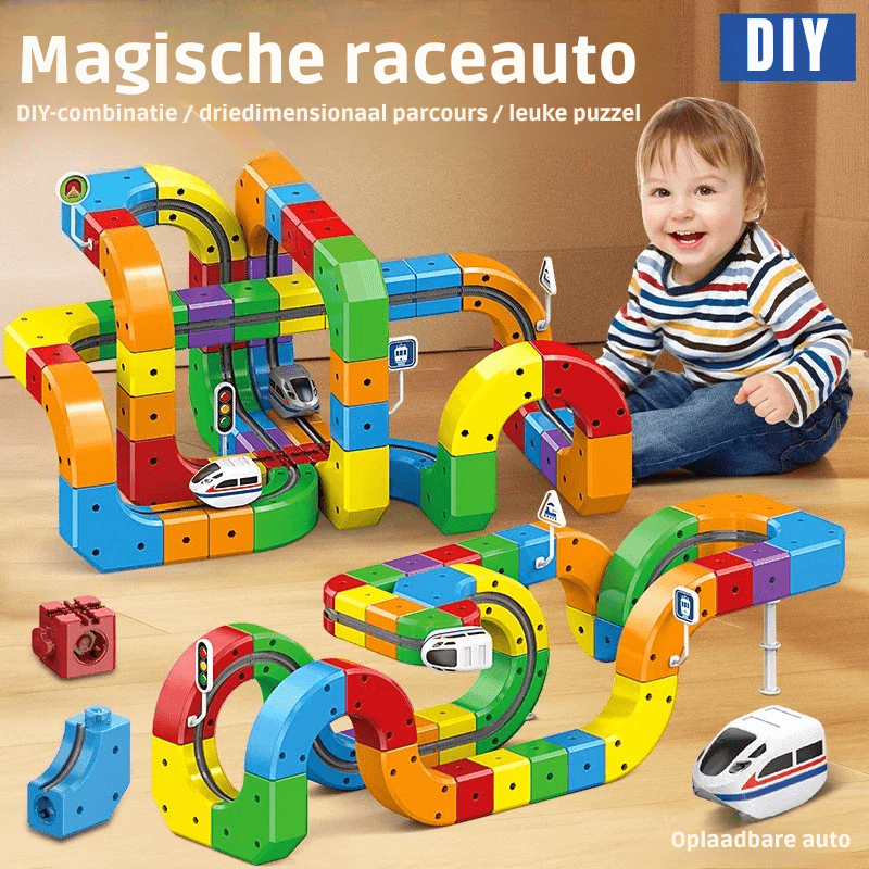 3D-Eisenbahn-Bausatz Für Kinder mit wiederaufladbarer Lokomotive