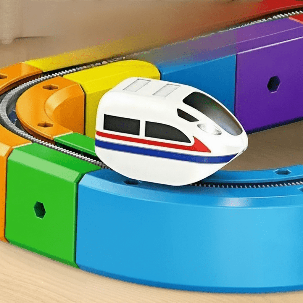3D-Eisenbahn-Bausatz Für Kinder mit wiederaufladbarer Lokomotive