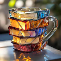 3D-Glastasse im Buch-Design als literarisches Geschenk