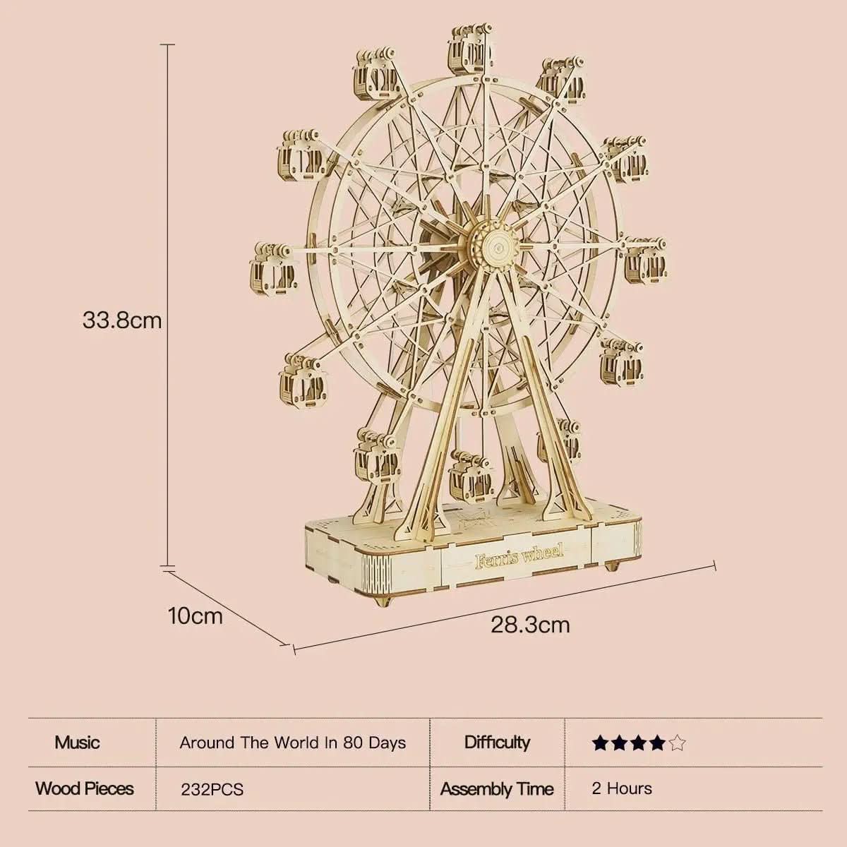 3D-Holzmodellbausatz Riesenrad, 232-teilig