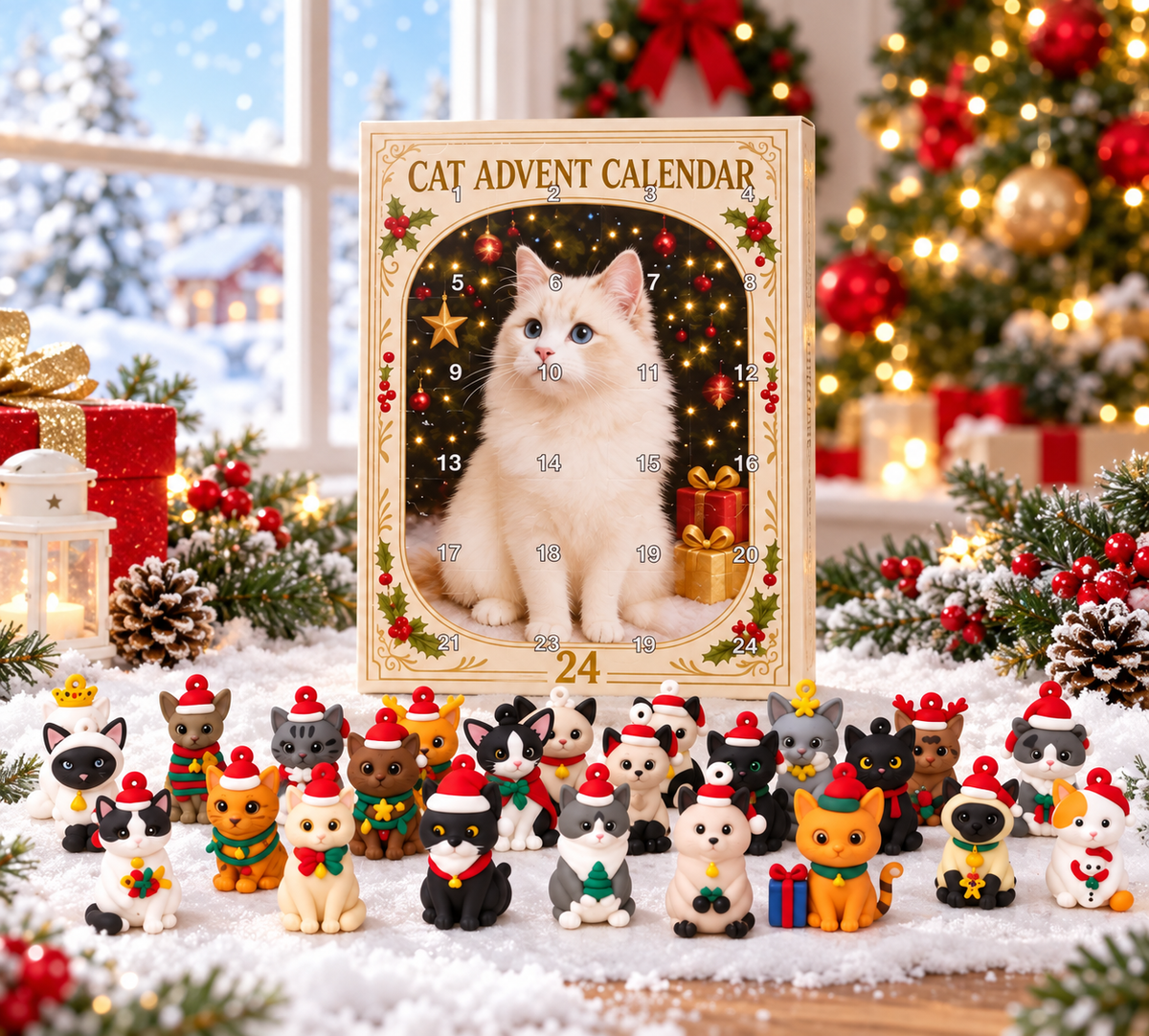 3D-Katzen-Adventskalender – Countdown für die Weihnachtszeit