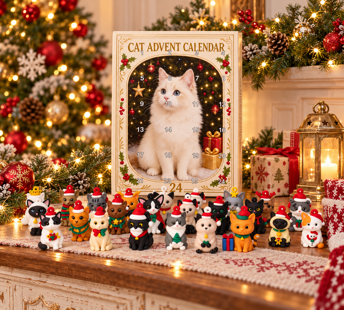 3D-Katzen-Adventskalender – Countdown für die Weihnachtszeit