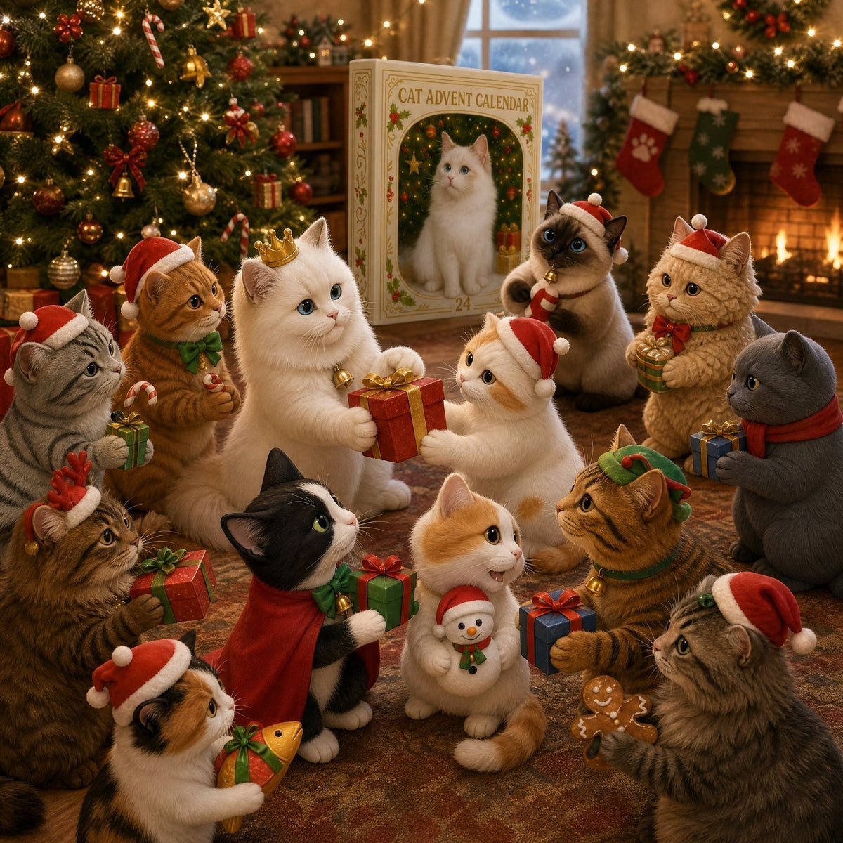 3D-Katzen-Adventskalender – Countdown für die Weihnachtszeit