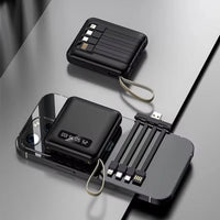 4-In-1-Powerbank - USB-C-Schnellladung - 10000 & 20000 mAh - Schwarz, Weiß & Lila