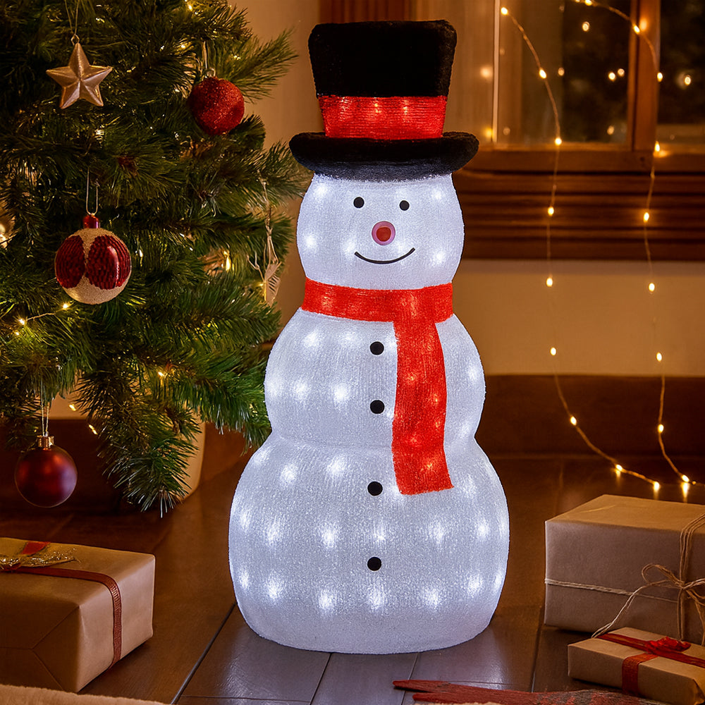 Acryl-Schneemann – Höhe 80 cm mit LED-Beleuchtung
