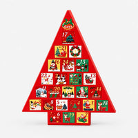 Adventskalender in Tannenbaumform zum Befüllen – freistehender Weihnachtsbaum mit 24 Schubladen, 41 cm hoch, wiederverwendbar