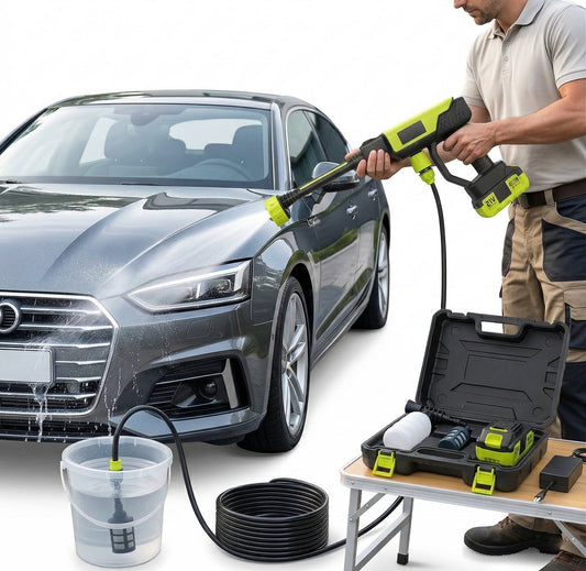 Akku-Hochdruckreiniger für Autowäsche, Hausreinigung und Gartenbewässerung