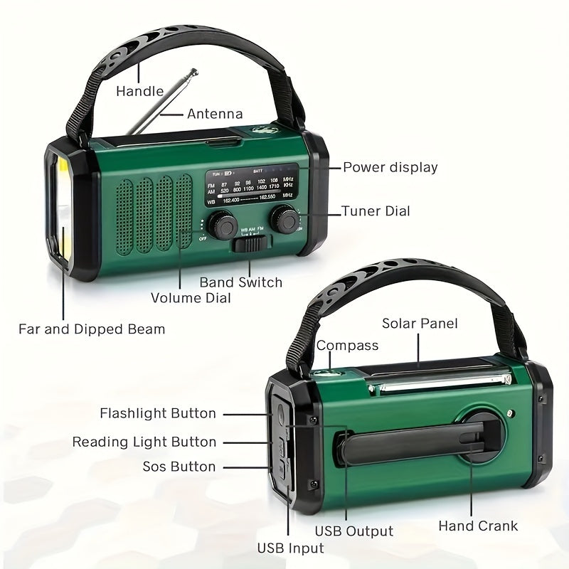 All-in-one-Notfallradio mit Taschenlampe und Ladegerät