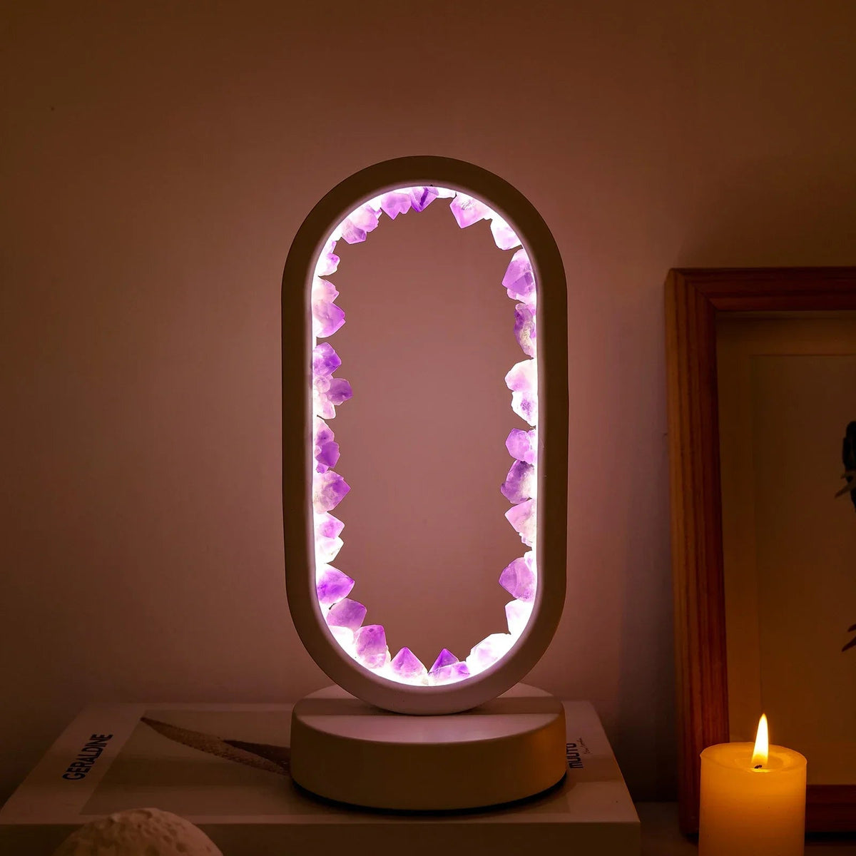 Amethyst-Naturkristalllampe – entspannendes Leuchten für Schlafzimmer und Meditation