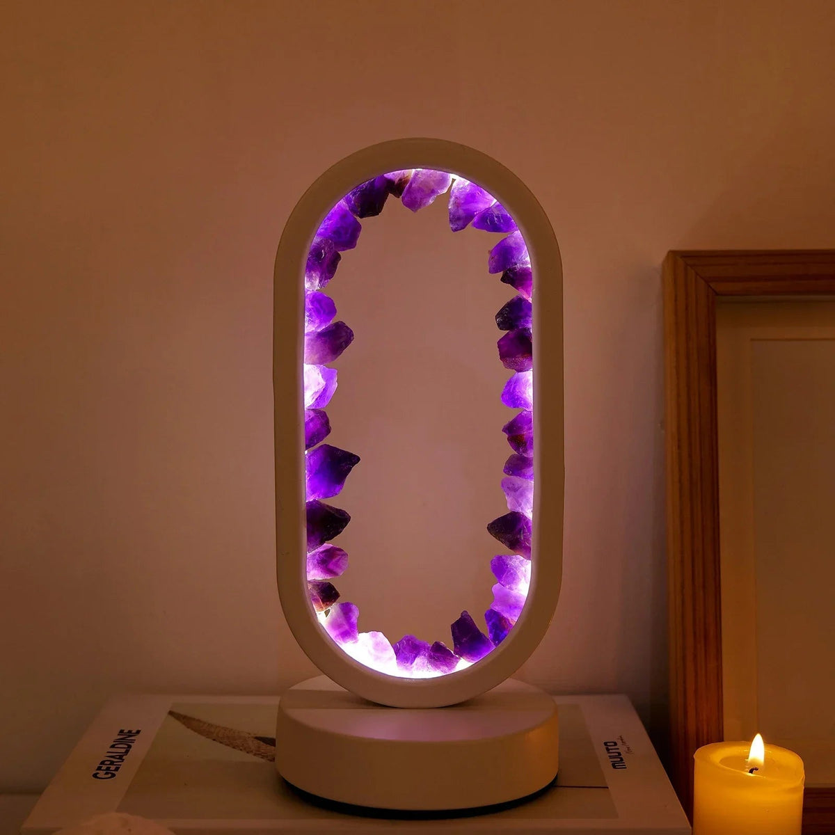 Amethyst-Naturkristalllampe – entspannendes Leuchten für Schlafzimmer und Meditation