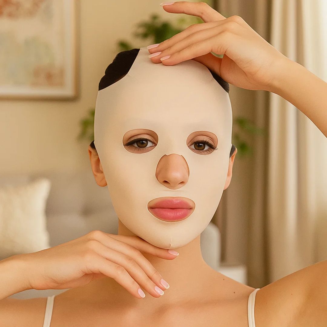 Anti-Falten-Facelift-Maske – Wiederverwendbare Kompression – Weiche ergonomische Passform – Straffung über Nacht für reife Haut