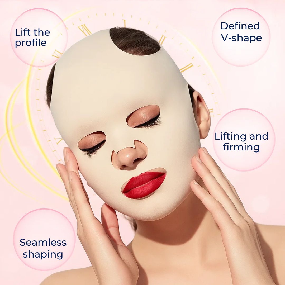 Anti-Falten-Facelift-Maske – Wiederverwendbare Kompression – Weiche ergonomische Passform – Straffung über Nacht für reife Haut